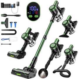 OUYFHK Cordless Vacuum Cleaner, 500W 55KPa 10-in-1 Self-Standing Stick Vacuum with Smart LED Display, Vacuum Cleaners for Home, Pet Hair, Carpet, Hard Floors and Car