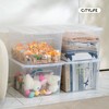 Citylife 54Qt Clear Stackable Organizer Plastic Storage Bins, Durable White
