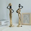Lescafita Set of 2 Resin African Women Statues – Gold