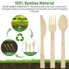 Pre Rolled Napkin and Bamboo Cutlery Set - 10Pack Bamboo