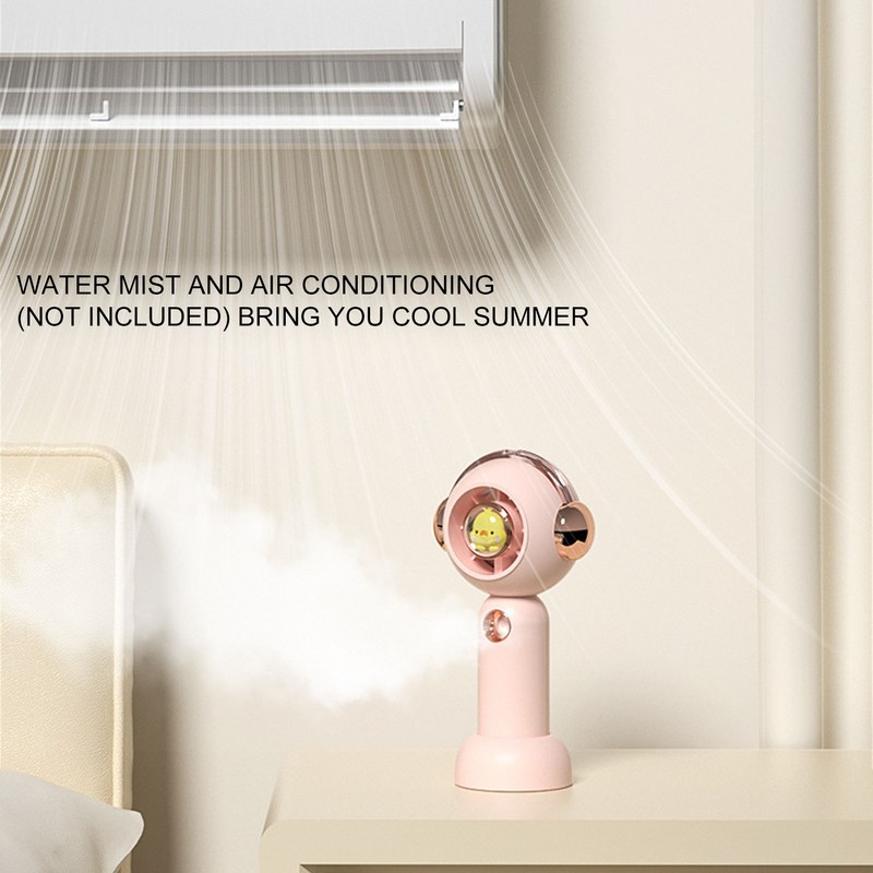 Lovely Handheld Misting Fan with Atomization Function USB Rechargeable Small