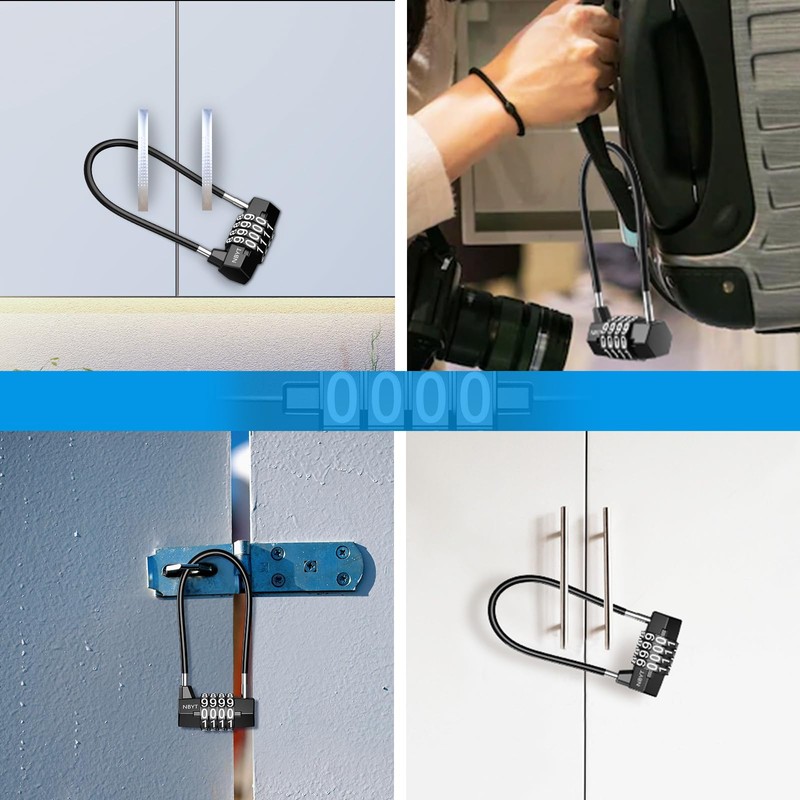 Brifit Combination Padlocks, Long Shackle Padlock with 4 Digit Code,