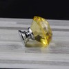 BOZONLI 6pcs 30mm Yellow Crystals Glass Drawer Knobs Cupboard Knobs