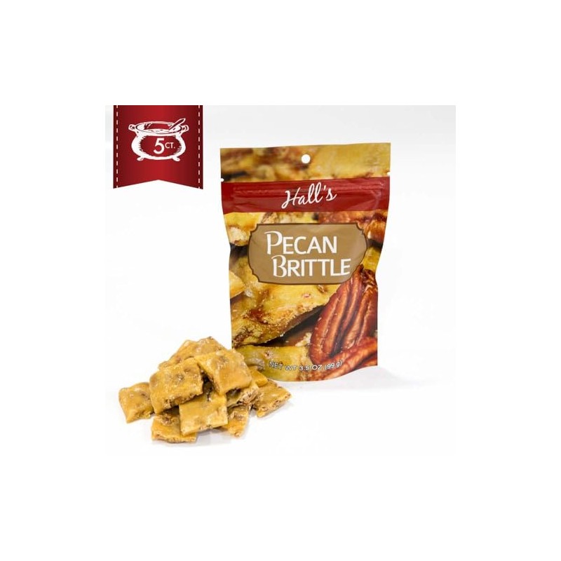 Hall's Pecan Brittle Snack Bags, 3.5 oz (5 count)