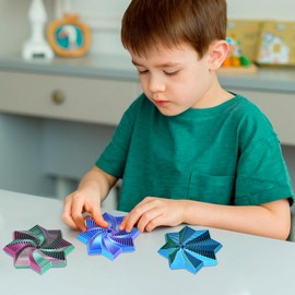 Fractal Fidget Hexagon-3D Star Shaped Fidget Toys for Stress Relief,3D Printed Anti-Stress Sensory Cubes for Kids & Adults,Toys for Kids,Colorful Anxiety Relief (Forest Green)