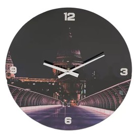 HOMETIME Glass Wall Clock, 30cm Diameter, St Paul's Cathedral Design