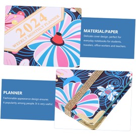 Tofficu Notebook Weekly Monthly Planner 12 Month Planner Calendar 2023-2024 Daily Planners 2023-2024 2024 Schedule Book 2024 Monthly Planner Plan Book B06 Agenda Book Paper Multifunction