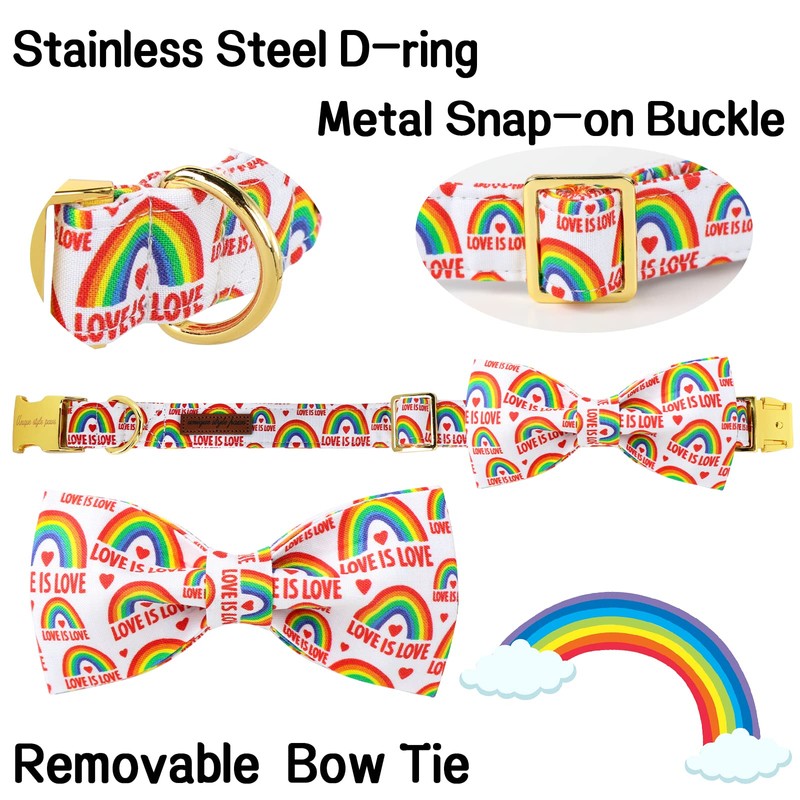 Unique style paws Pride Day Rainbow Dog Collar, Love is