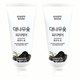 Happy Bath Bamboo Charcoal Face Cleansing Foam 200ml 2pcs Green Tea Scrub Natural Cleansing Sebum Removal Human Fuel Cash on Delivery or Pay upon Order / 해피바스 대나무숯 세안폼 200ml 2개 녹차 스크럽 자연 안제 피지 제거 인체 연료 착불 또는 주문시 결제