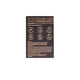 AHAL - Jabón Facial con Carbón Activado, Limpiador Facial Profundo y Detox, Jabón para Acné Ideal para Piel Grasa y Mixta, Ingredientes Naturales, Vegano y Suave, 80g