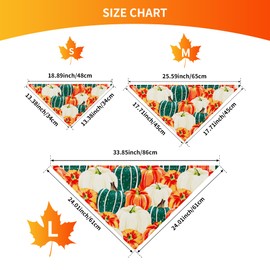 JpGdn 10PCS Large Dog Bandanas Fall Large XL XXL Big Dog Breed Pumpin Harvest Leaves Forest Autumn Pattern Kerchief Triangle Bibs Head Scarves for Boys and Girls Grooming Accessories Costume