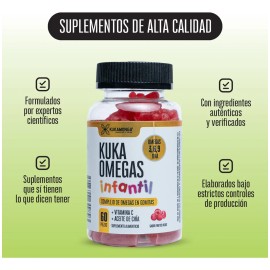 Memoria y Concentracin  DHA Omega 3 para Nios  60 Gomitas de Sabor Frutos Rojos  Favorece el Desarrollo Cognitivo, la Memoria y la Concentracin...    