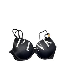 Victoria's Secret Pink Wear Everywhere Smooth Push Up Bra Color Black New (US, Cup Band, 36, D, Smooth Black)