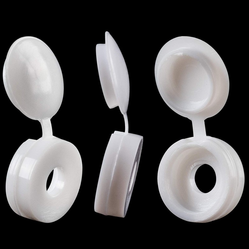 PAGOW 50 Pcs Plastic Hinged Screw Cover Caps, Fold Snap