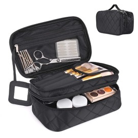 Makeup Pouch, Storage Pouch, Cosmetics Storage Pouch, Makeup Pouch, Storage Pouch, Cosmetic Bag, Multi-functional, Makeup Brush Storage Bag, Wash Bag, Travel Supplies Storage Bag, Large Capacity, For Travel, Business Trips,, black/large