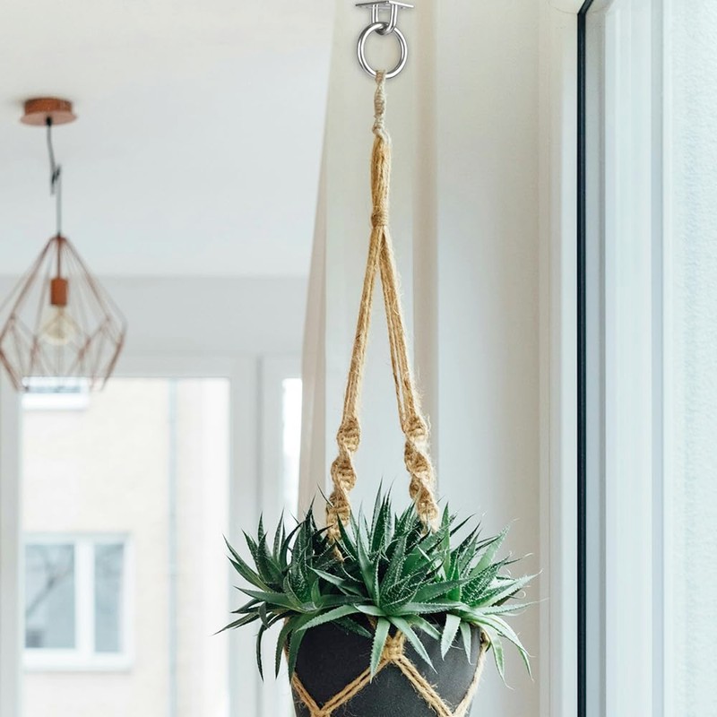 BuuyyBann 4 Pcs Stainless Steel Ceiling Hook Durable Square Pad