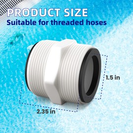 PalpitateC Pool Split Hose Connector Compatible with Intex Coleman Swimming Pump 1.5 Inch Pool Hose Extender with 2 L Rings Gaskets, Coleman&Intex Above Ground Pool Hose Connector Parts - 1 Pack