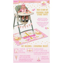 Stunning Pink & Gold First Birthday High Chair Decorating Kit - Perfect for Party Photos & Memories