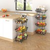 CHLORYARD 4 Tier Slim Fruit Basket for Kitchen, Stackable Metal