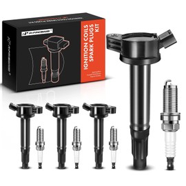 A-Premium Set of 4 Ignition Coil Pack and Iridium Spark Plugs Compatible with Toyota Camry 2010-2017, RAV4 2009-2018, Sienna 2011-2013, L4 2.5L 2.7L