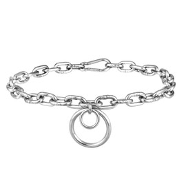 RAMUS KATEN Statement Thick O Ring Chain Choker Stainless Steel Heavy Chunky Chain collar Silver Punk Goth Grunge Alternative Industrial For Women Jewelry
