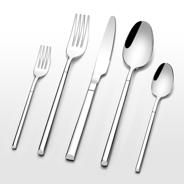 Forged Silverware Set for 4, Prendcyx Heavy Duty Stainless Steel