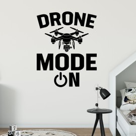 GRAZDesign Wandtattoo Drone Mode on für Kinderzimmer, Jugendzimmer, Sportzimmer für Jungs und Erwachsene - 51x50cm / lavendel