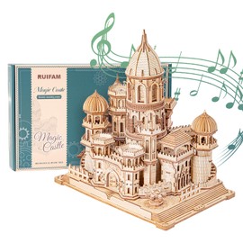 RUIFAM 3D Wooden Puzzles DIY Mechanical Wooden Wide Model Kit 1000 Pcs 3D Puzzles for Adults Teens 14+Years Puzzle Enthusiasts Box Clockwork Enchanted Castle