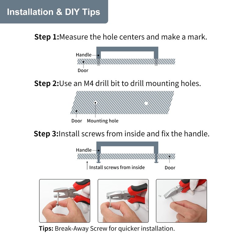 goldenwarm 6 Pack | 3.75" Cabinet Handle Black Drawer Pull