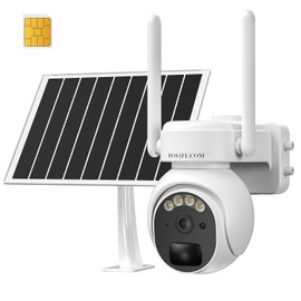 No WiFi Security Camera, 4G LTE Cellular Security Camera, Outdoor Camera Wireless Solar Powered, 360° PTZ Remote Control, 2K Color Night Vision, PIR Motion Sensor, 2 Way Talk, Built in SIM Card