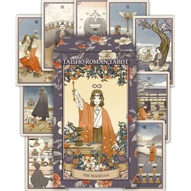 Taisho Romantic Tarot Cards, 78 Sheets, Full Deck, Stylish, Rider Version Compliant, Japanese Instruction Manual Included (English Language Not Guaranteed)