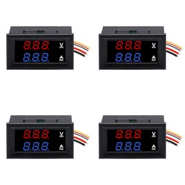ARCELI Set of 4 0.28 Inch LED Voltmeter Ammeter, DC 0-100V 10A Voltmeter Digital, Digital Multimeter Display Voltage Current Tester, Detector Voltage Current Meter Panel Amp Volt Gauge
