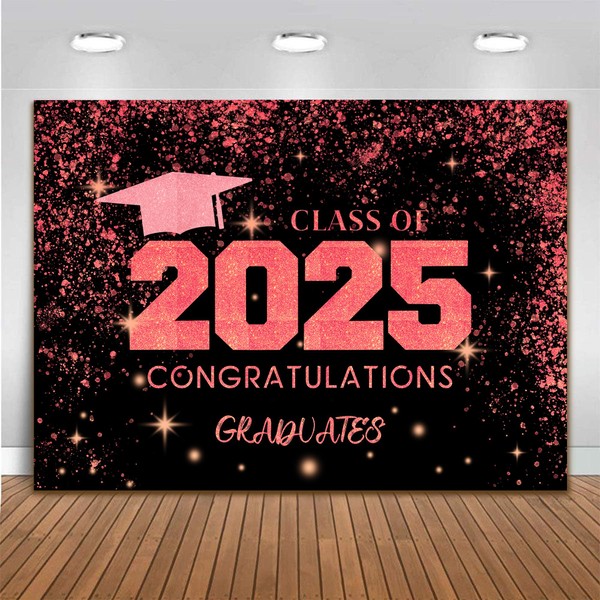 2025 Graduation Backdrop 7 x 5 ft Pink Class of