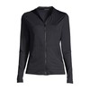 Lands' End Womens Hooded Zip Front Rash Guard Black Plus