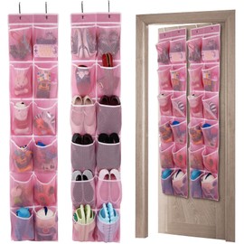 GOMAJI Over the Door Hanging Shoe Organizer, 12 Large Pockets, 2-Pack