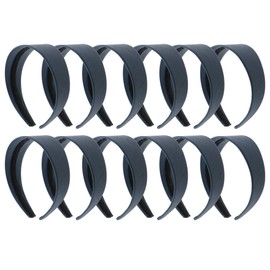 Motique Accessories Dark Teal 2 Inch Wide Leather Like Headband Solid Hair band for Women and Girls - Set of 12
