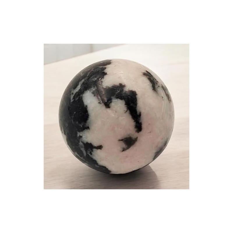 Pandiui23 Natural Polished Zebra Ball, Polished Crystal with Energy Properties,