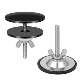 2 x Tap Hole Cover, 5 cm Matte Black Tap Hole Cover, Kitchen Stainless Steel Hole Cover, Sink, Black Plug Hole Cover, Plugs for Sink Holes