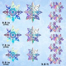 Christmas Plastic Snowflake Ornament White Snowflakes Ornaments Christmas Tree Decorations Hanging Snowflake Decorations for Winter Indoor Outdoor Holiday Decor