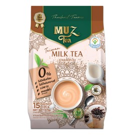 MuzTea Instant Taiwan Milk Tea Powder Mix 3 in 1 With Black Tea, Coconut Flower Sugar, Creamer From Selected Low Fat Milk Powder 15 Sachets (Taiwan Milk Tea)