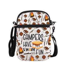 PLITI Camping Gift Camping Lover Gift Campfire Gift Campers Have S'more Fun Camper Crossbody Bag For Women (S'more Fun ZCbagU)