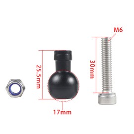 FEICHAO 17mm Ball Head to M6 Screw Adapter Extension Mount for Tripod Selfie Grip Grip Stand Ball Mount Converter