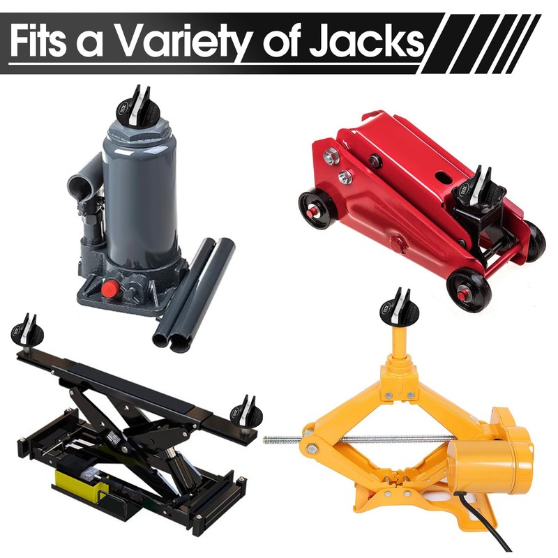 DEDC Universal Aluminum Grooved Magnetic Jack Pad Black 1 Pc,