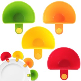 Set of 4 Dip Clip Plates, Sauce Holder, Bowl Plate Clip-on Holder, Sauce Holder for Spice, Ketchup, Salad Sauce, Chili Sauce, Vinegar