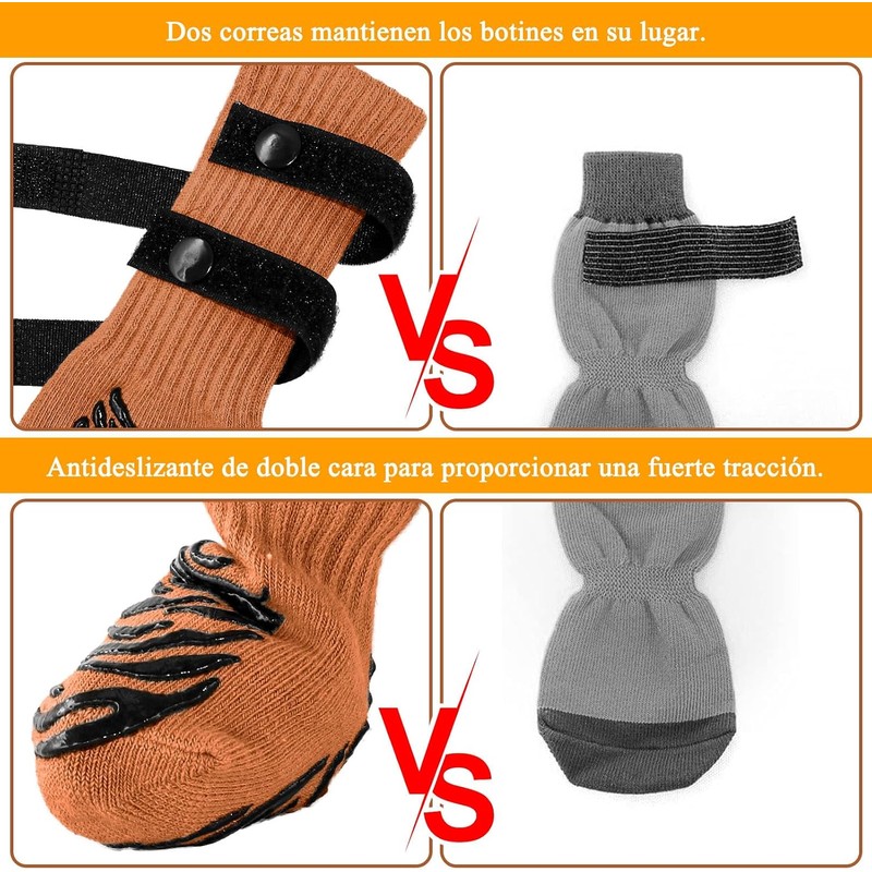 TZL Calcetines Antideslizantes para Perros con Doble Agarre para Suelos