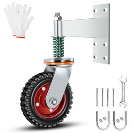 6 Inch Heavy Duty Fence Gate Wheel 500lb Capacity for Metal Tube Gates with 360 Degree Rotation Spring Loaded Caster Includes Screws and Screwdriver Durable Wheel for Smooth Gate Operation (Silver)