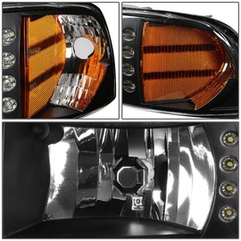 DNA MOTORING HL-LED-DR94-1PC-BK-AM Headlight Assembly, Driver and Passenger Side