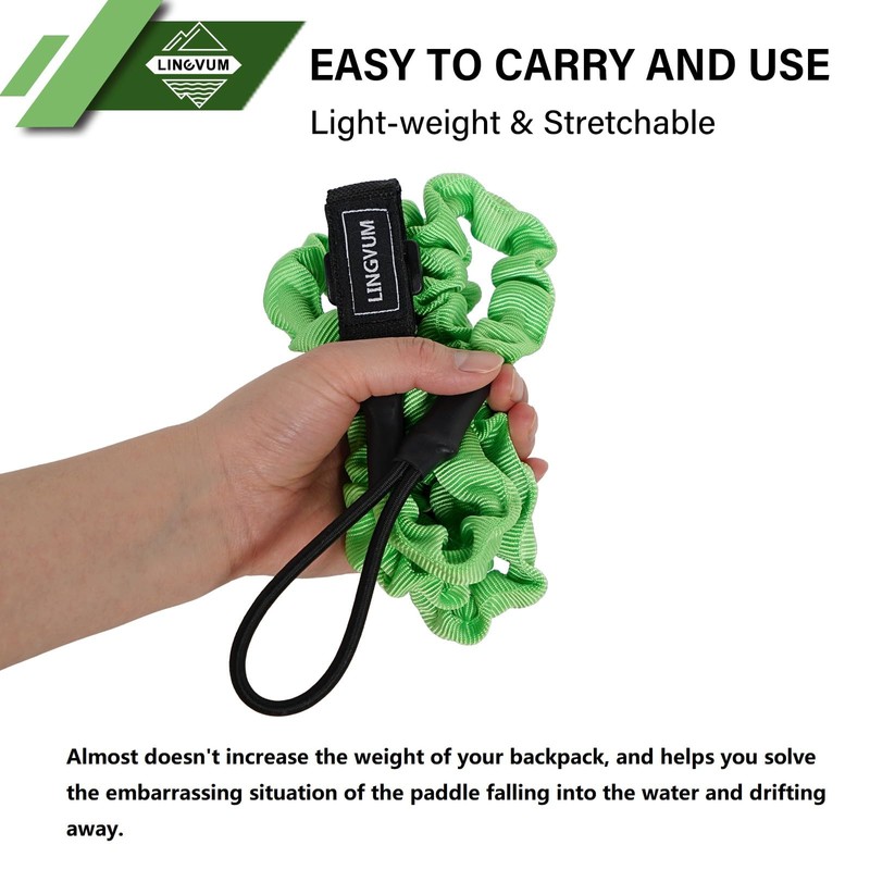 LINGVUM Kayak Paddle Leash Stretchable Paddle Strap Coiled Lanyard Rope