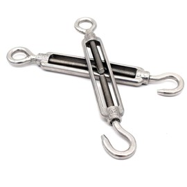 M6 Hook & Eye/C to O Turnbuckle,Alele 304 Stainless Steel Turnbuckles, Hardware Kit for Wire Rope Tension Heavy Duty, for Sun Shade, Tent Installation, Anti-Rust, 8 Packs