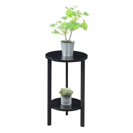Convenience Concepts Graystone 2-Tier Plant Stand, 24-inch, Black/Black